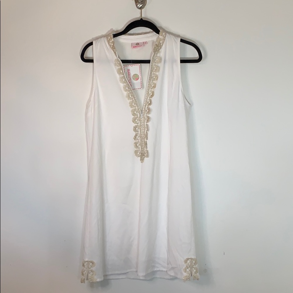 MarleyLily Dress NWT White Gold Graduation Summer